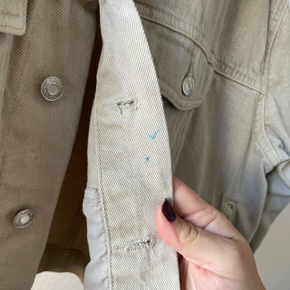 Womens Light Beige Denim Jacket – Size XL - Picture 7 of 7